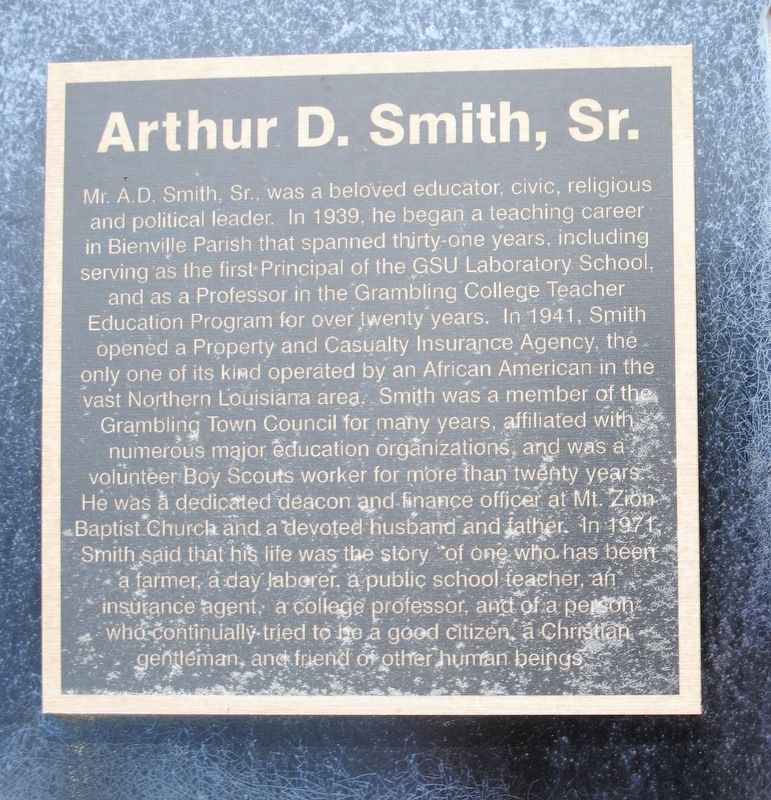 Arthur D. Smith, Sr. Marker image. Click for full size.