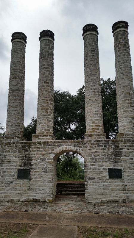The Female Department of Baylor University Marker is on the left of the two markers on the ruins image. Click for full size.