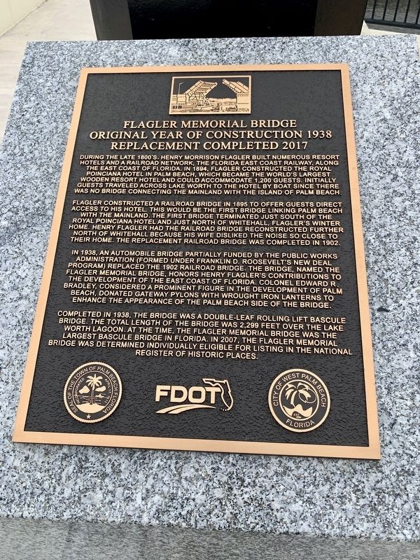 Flagler Memorial Bridge Marker. Click for full size. Flagler Memorial Bridge Marker image. Click for full size.