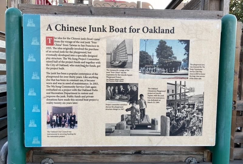A Chinese Junk Boat for Oakland Marker image. Click for full size.