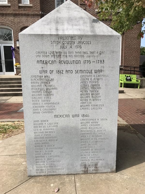 Smith County Veterans Monument image. Click for full size.