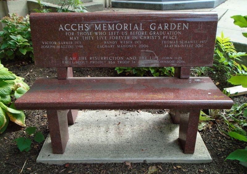 ACCHS Memorial Garden Bench image. Click for full size.