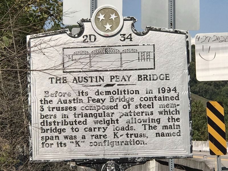 The Austin Peay Bridge Marker image. Click for full size.