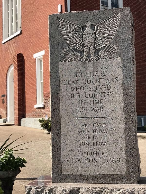 Clay County Veterans Monument (East Face) image. Click for full size.