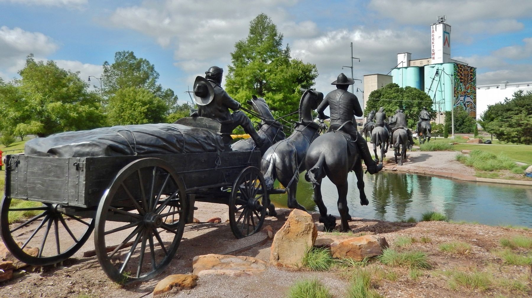 River Crossing  Oklahoma Centennial Land Run Monument image. Click for full size.