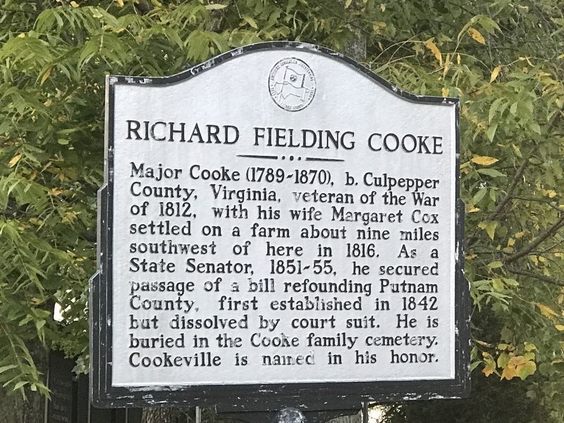 Richard Fielding Cooke Marker. Click for full size. Richard Fielding Cooke Marker image. Click for full size.