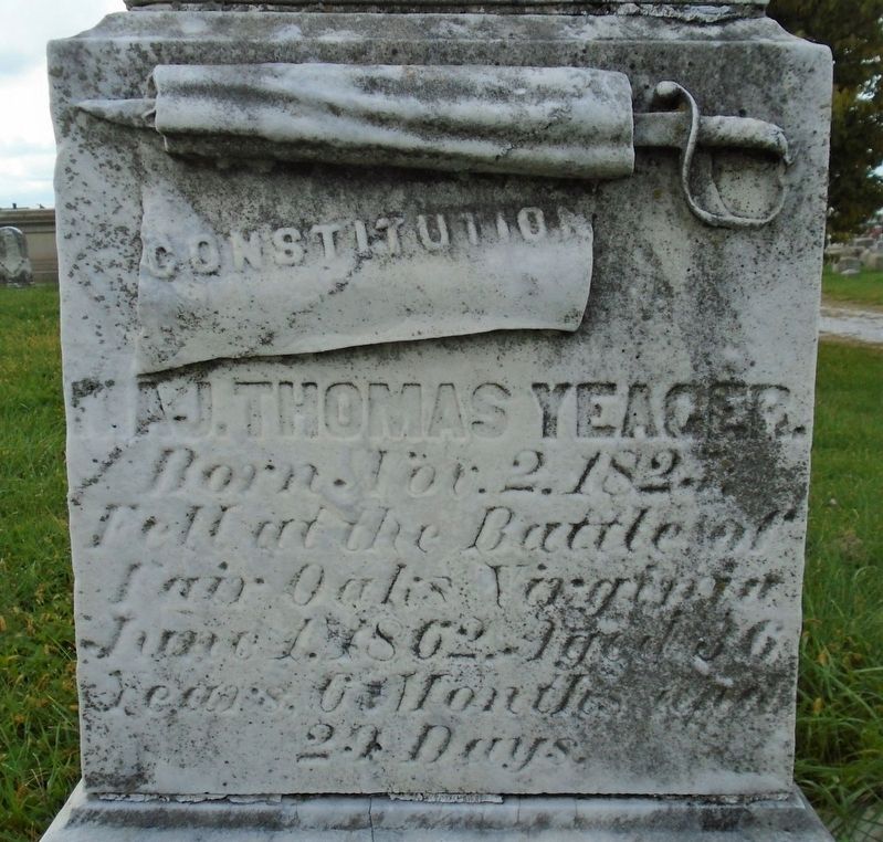 Maj. Thomas Yeager Marker image. Click for full size.
