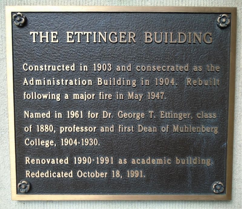 The Ettinger Building Marker image. Click for full size.