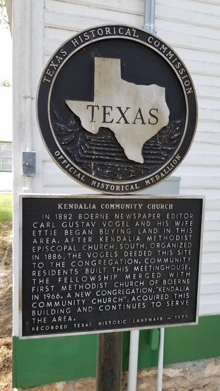 Kendalia Community Church Marker. Click for full size. Kendalia Community Church Marker image. Click for full size.