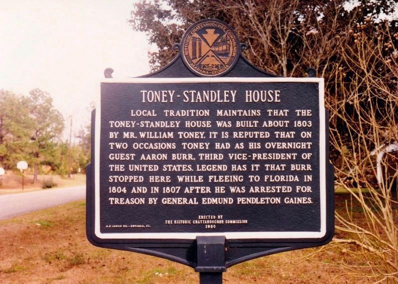 Toney-Standley House Marker Side 1 image. Click for full size.