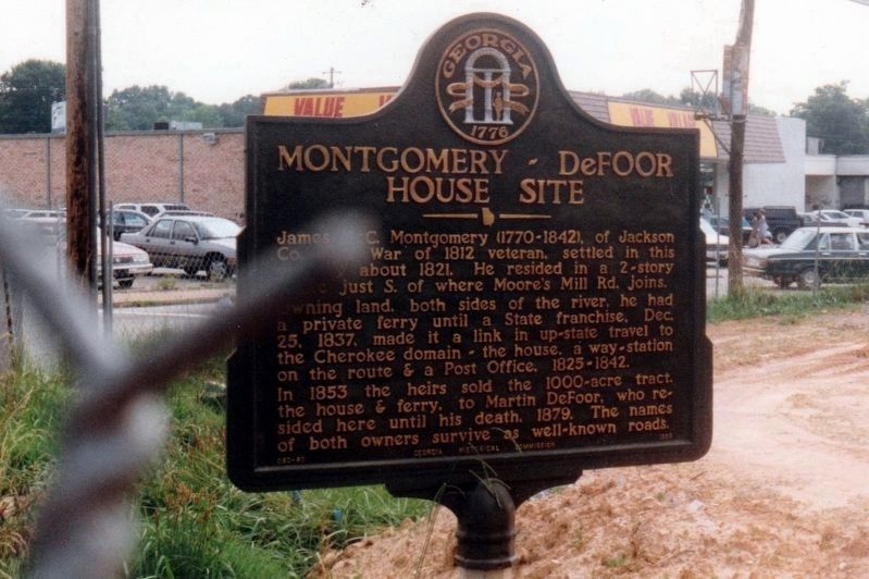 Montgomery-DeFoor House Site Marker. Click for full size. Montgomery-DeFoor House Site Marker image. Click for full size.