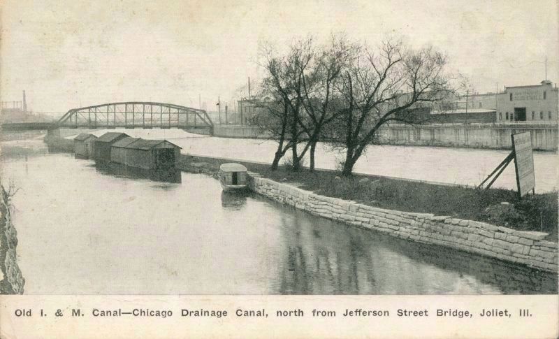 <i>Old I. & M. Canal - Chicago Drainage Canal, North from Jefferson Street Bridge, Joliet (Ill.)</i> image. Click for full size.