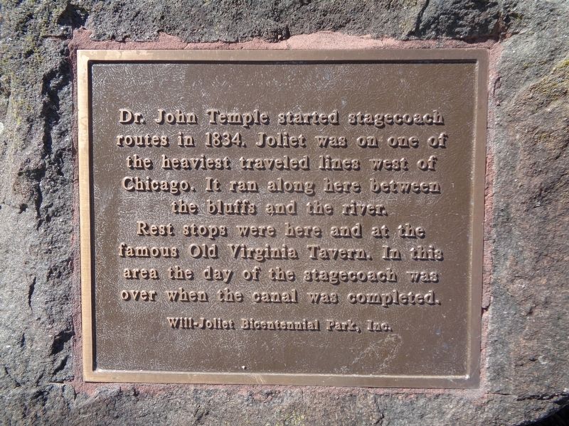 Joliet Stagecoach Road Marker. Click for full size. Joliet Stagecoach Road Marker image. Click for full size.