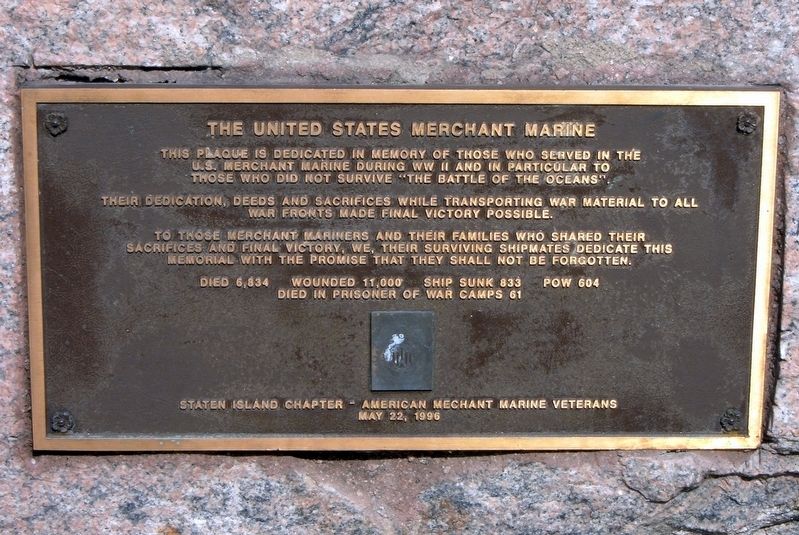 United States Merchant Memorial plaque image. Click for full size.