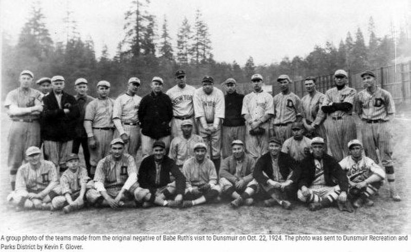 Babe Ruth, Bob Meusel and the Dunsmuir pick-up teams image. Click for full size.