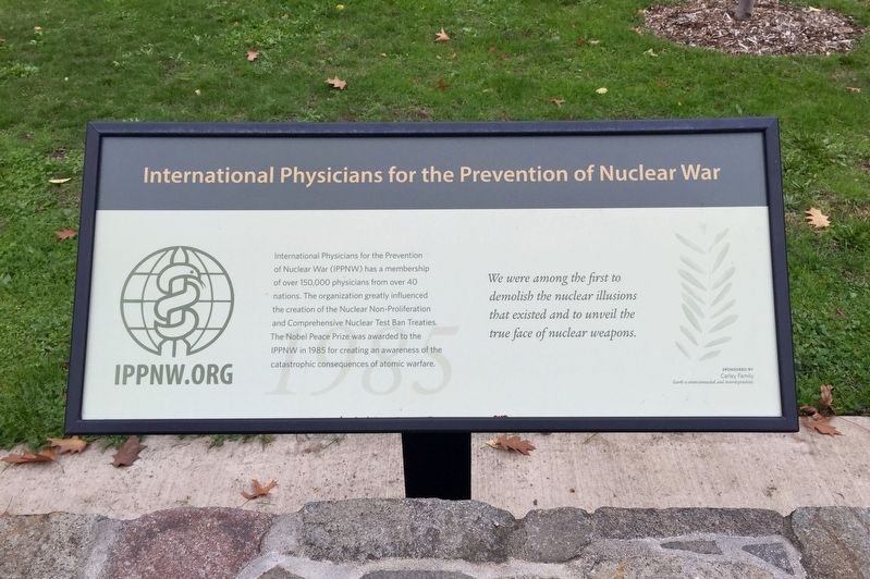 International Physicians for the Prevention of Nuclear War (1985) Marker image. Click for full size.
