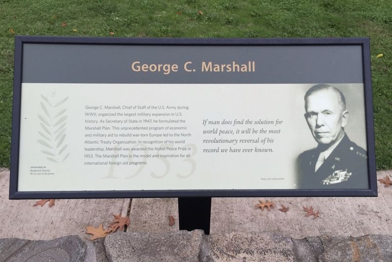 George C. Marshall (1953) Marker image. Click for full size.