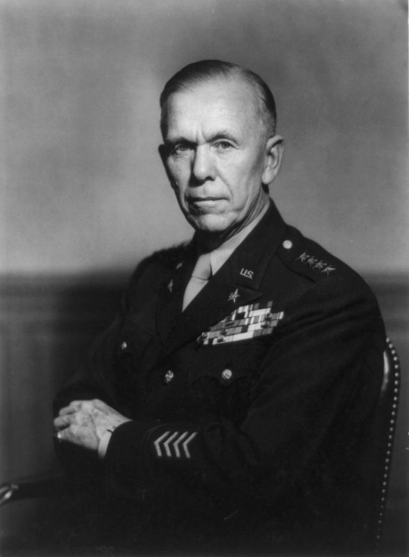 <i>Gen. George Catlett Marshall, 1880-1959...</i> (same photo as on marker) image. Click for full size.