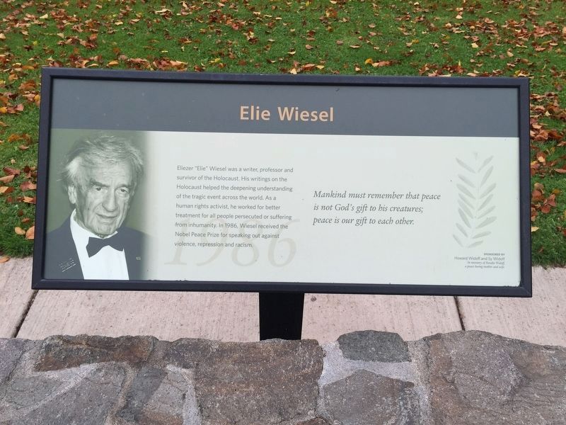 Elie Wiesel (1986) Marker image. Click for full size.