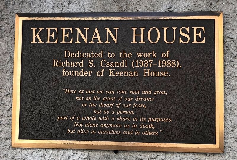 Keenan House Marker image. Click for full size.