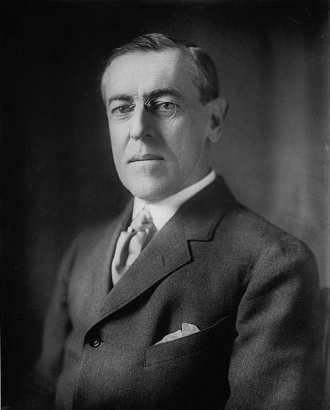<i>Woodrow Wilson</i> (same photo as on the marker) image. Click for full size.