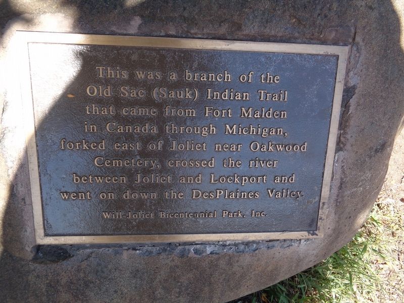 Old Sauk Indian Trail Marker image. Click for full size.