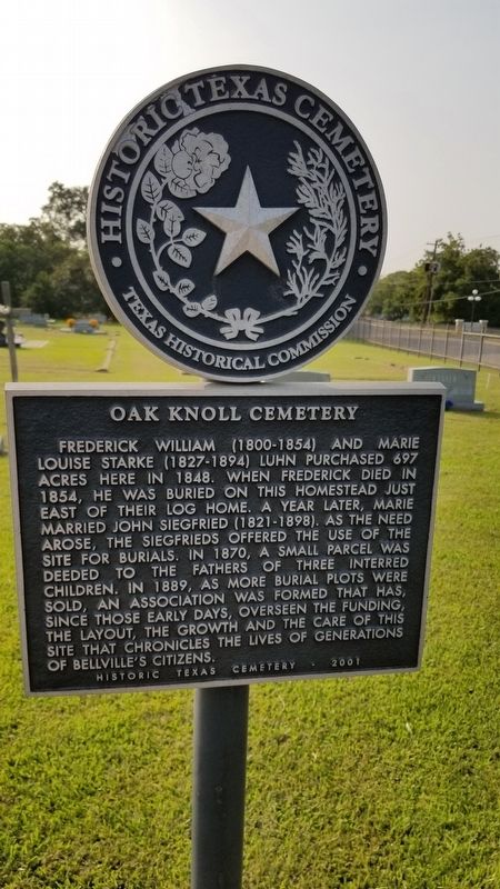 Oak Knoll Cemetery Marker image. Click for full size.