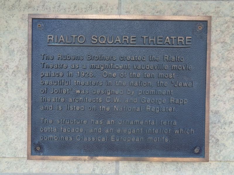 Rialto Square Theatre Marker image. Click for full size.