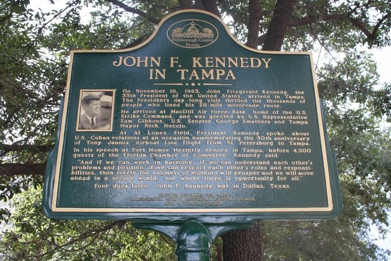 John F. Kennedy in Tampa Marker image. Click for full size.