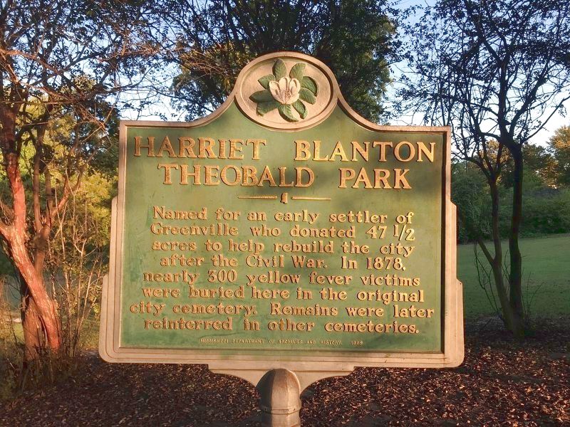 Harriet Blanton Theobald Park Marker. Click for full size. Harriet Blanton Theobald Park Marker image. Click for full size.