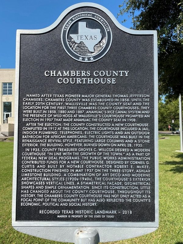 Chambers County Courthouse Marker image. Click for full size.