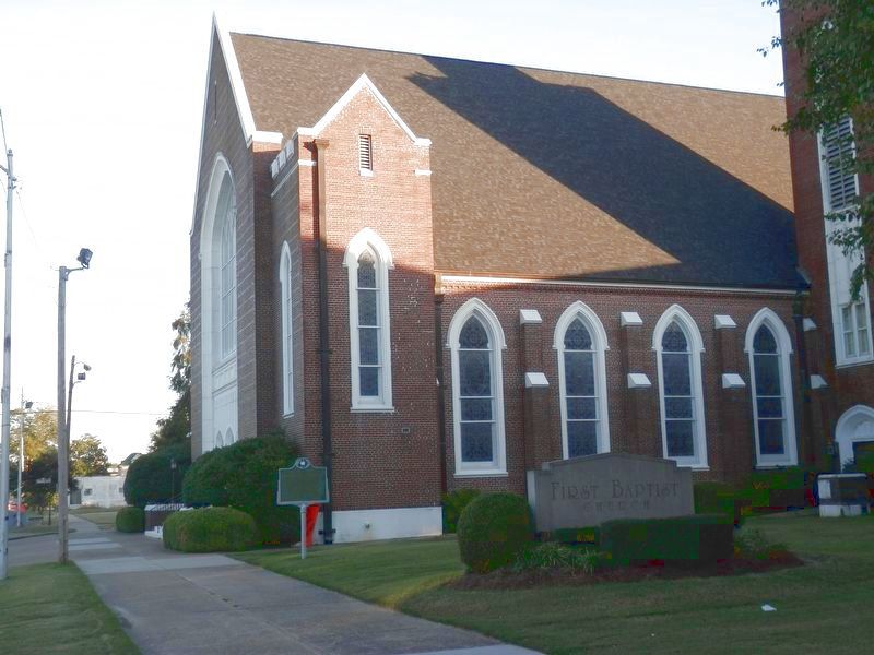 First Baptist Church Marker image. Click for full size.