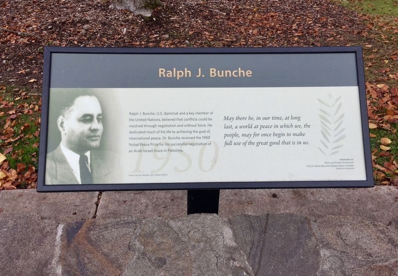 Ralph J. Bunche (1950) Marker image. Click for full size.