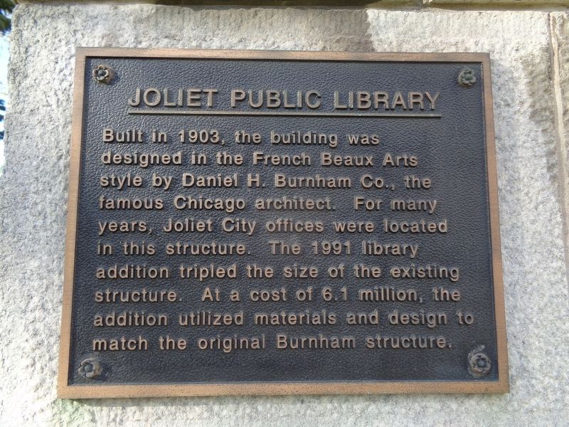 Joliet Public Library Marker image. Click for full size.