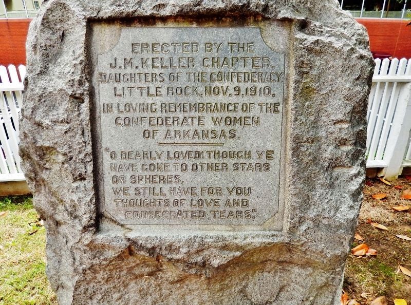 In Loving Remembrance of the Confederate Women of Arkansas Marker. Click for full size. In Loving Remembrance of the Confederate Women of Arkansas Marker image. Click for full size.