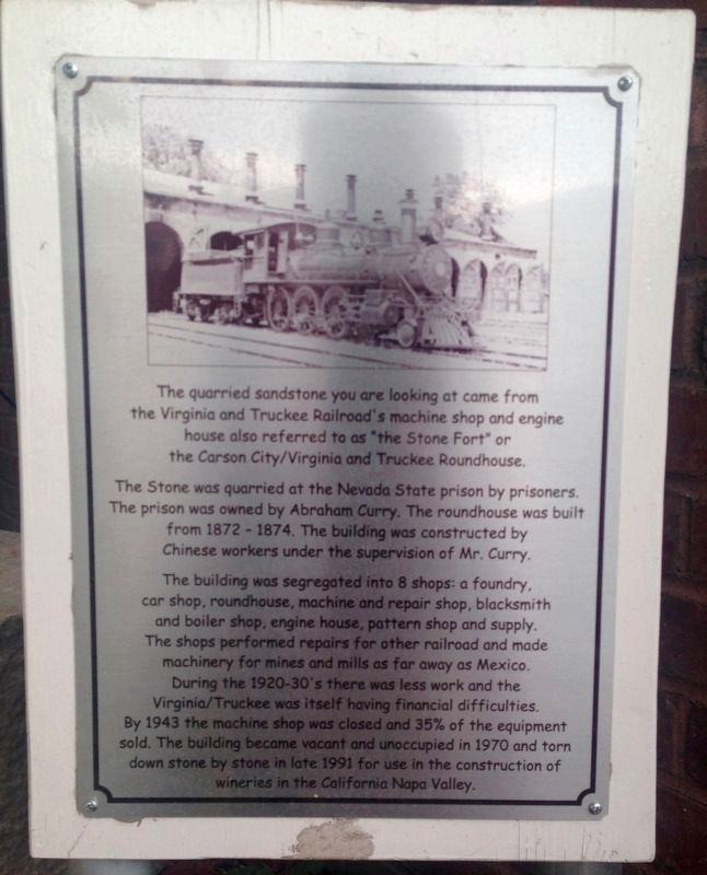 Virginia and Truckee Roundhouse Marker image. Click for full size.