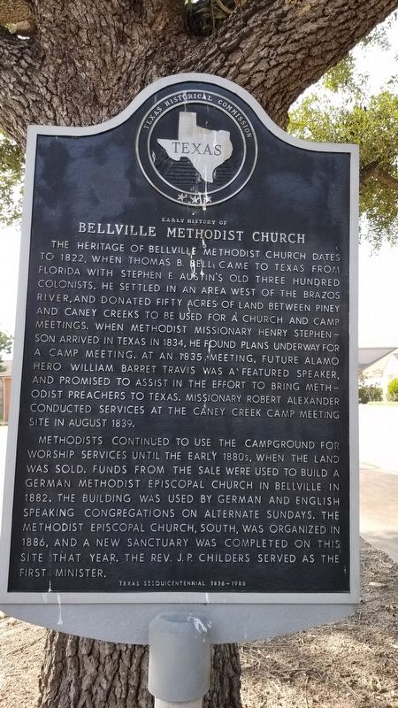 Early History of Bellville Methodist Church Marker image. Click for full size.