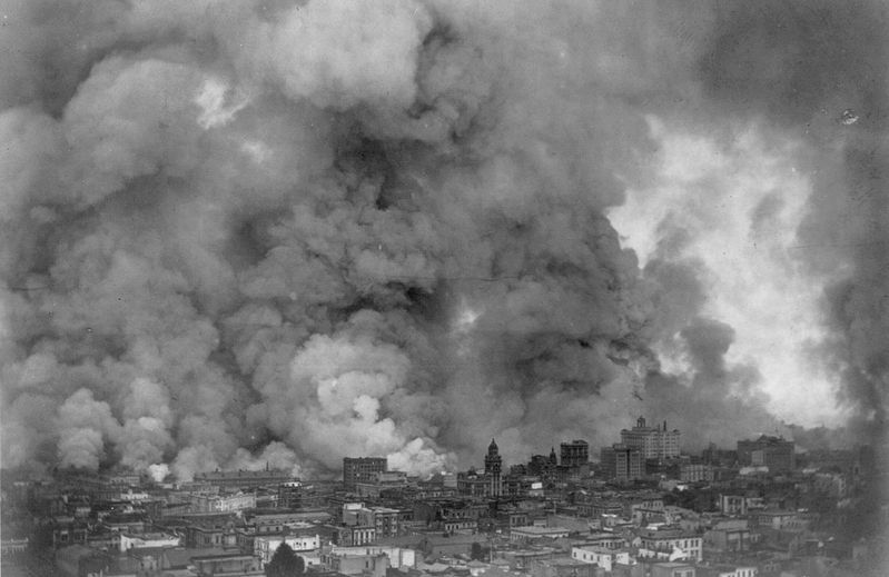 San Francisco in flames image. Click for full size.