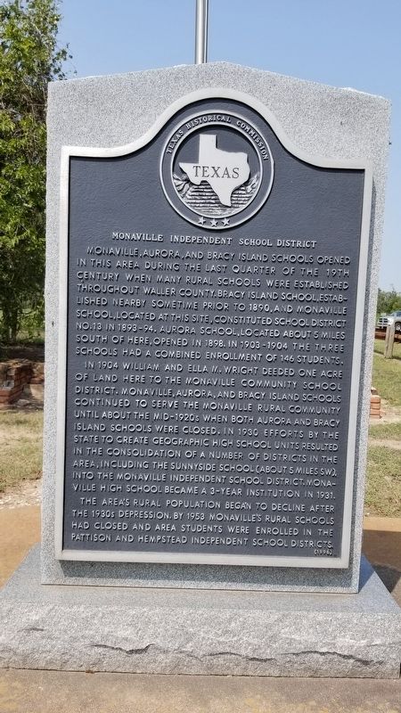 Monaville Independent School District Marker image. Click for full size.