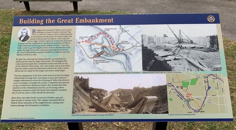 Building the Great Embankment Marker image. Click for full size.