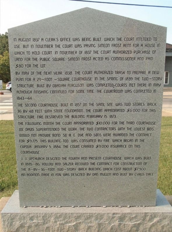 Crawford County Court House Marker (back) image. Click for full size.