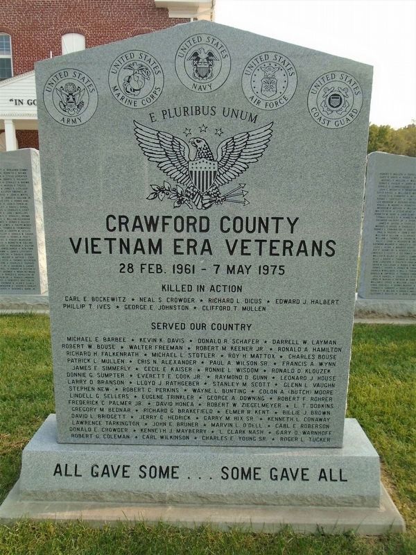 Crawford County Vietnam Era Veterans Honored Dead and Honor Roll of Veterans. Click for full size. Crawford County Vietnam Era Veterans Honored Dead and Honor Roll of Veterans image. Click for full size.