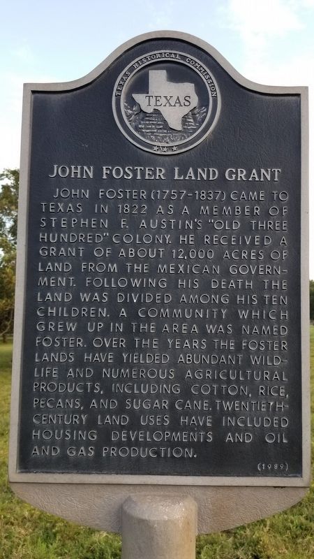 John Foster Land Grant Marker image. Click for full size.