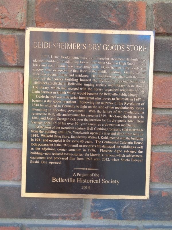 Deidesheimer's Dry Goods Store Marker image. Click for full size.