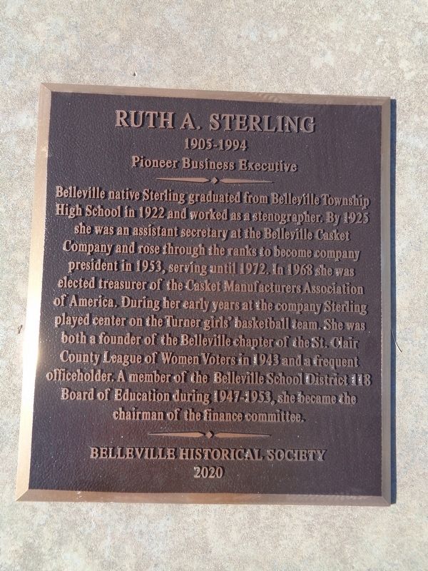 Ruth A. Sterling Marker image. Click for full size.