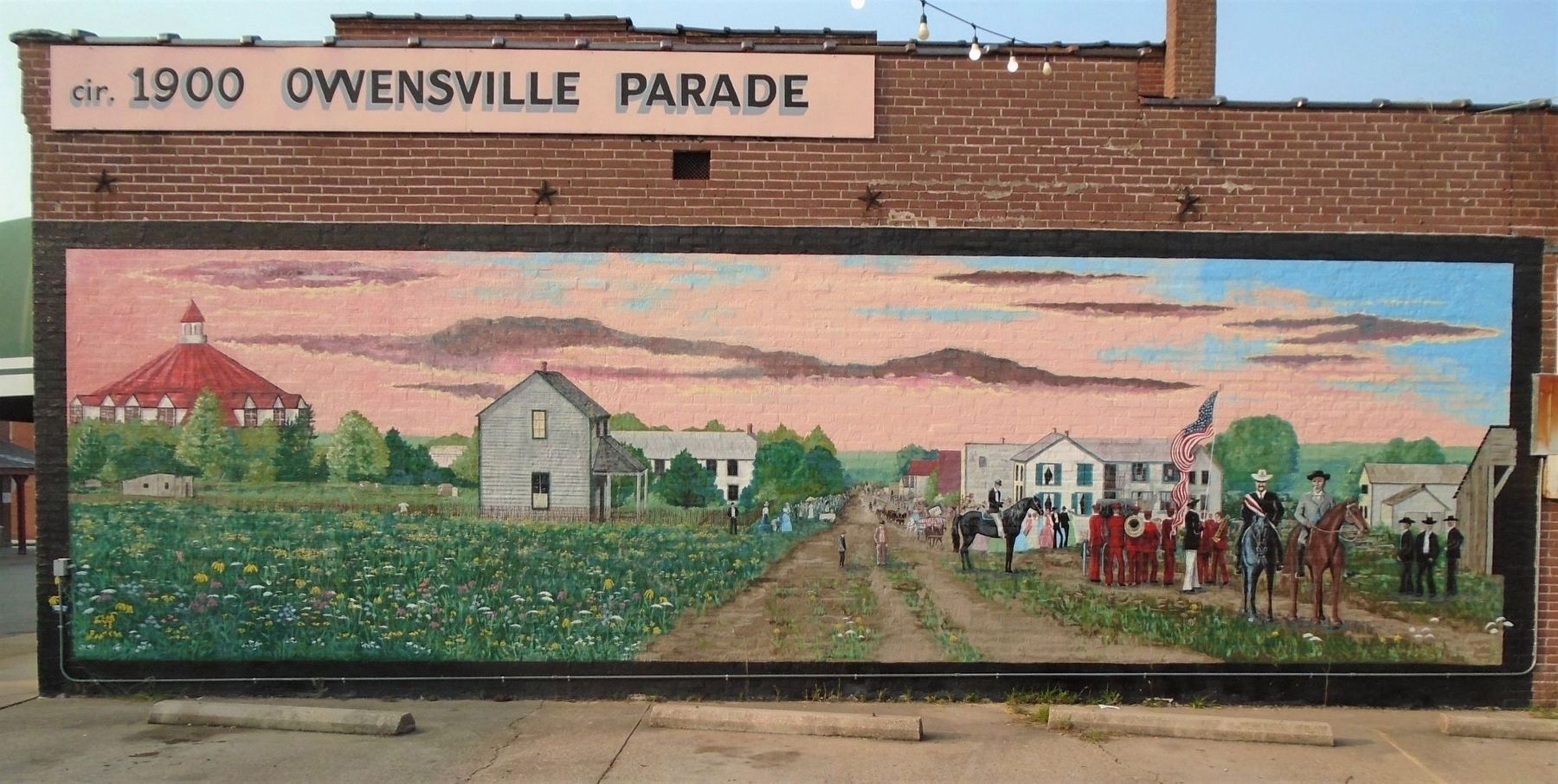 cir. 1900 Owensville Parade Mural image. Click for full size.