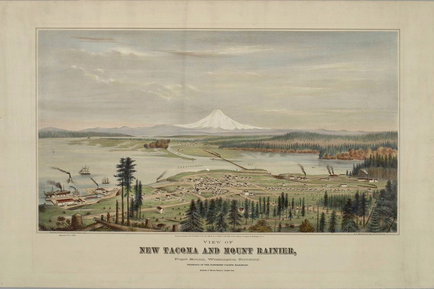 <i>View of New Tacoma</i>. Click for full size. <i>View of New Tacoma</i> image. Click for full size.