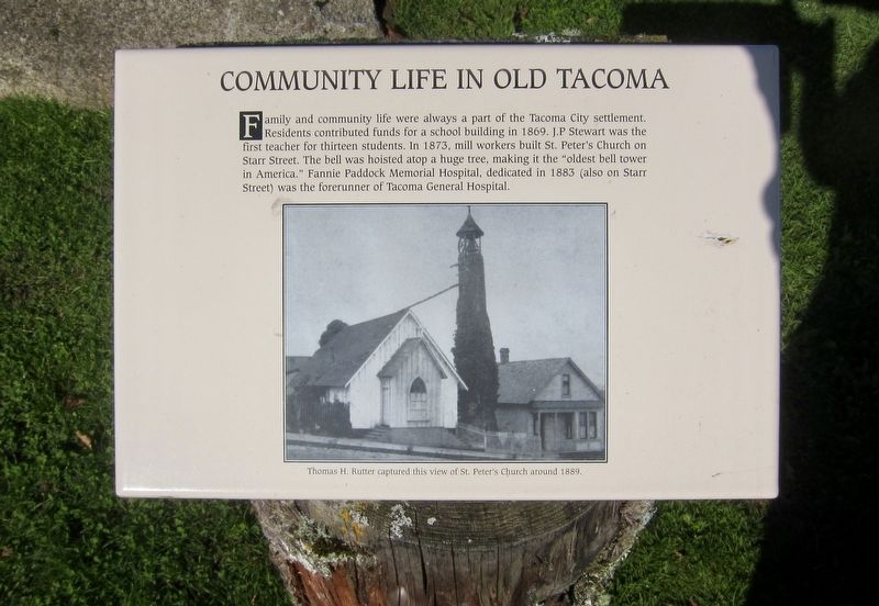 Community Life in Old Tacoma Marker. Click for full size. Community Life in Old Tacoma Marker image. Click for full size.