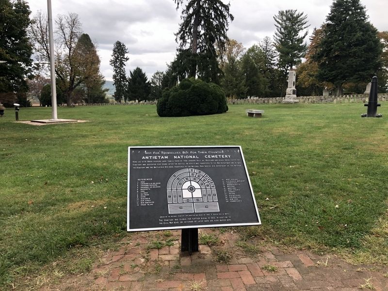Antietam National Cemetery Marker. Click for full size. Antietam National Cemetery Marker image. Click for full size.
