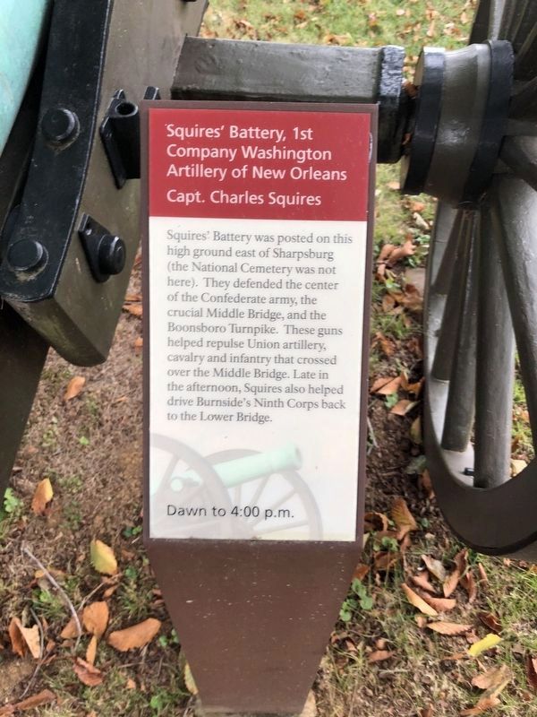 Squires� Battery, 1st Company Washington Artillery of New Orleans Marker image. Click for full size.